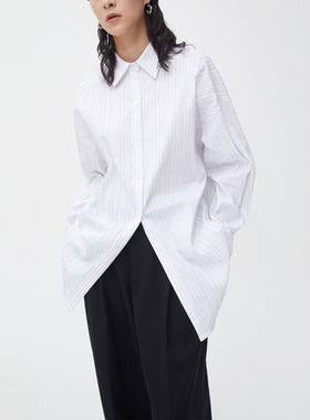 APPENDAGE意大利超高密棉白色衬衫女春夏外穿百搭长袖宽松衬衣