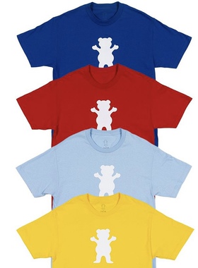 GRIZZLY OG BEAR LOGO小熊正品美国进口潮牌滑板Tee灰色短袖T恤男