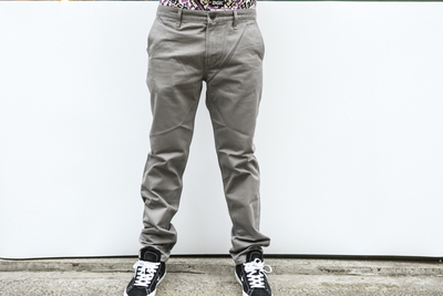潮流美国进口滑板布裤直筒浅灰