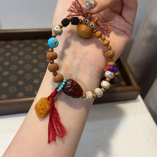 金刚多宝手链搭配芭比檀呱呱星月黑檀紫檀大枣坨骨牌咖啡豆手串