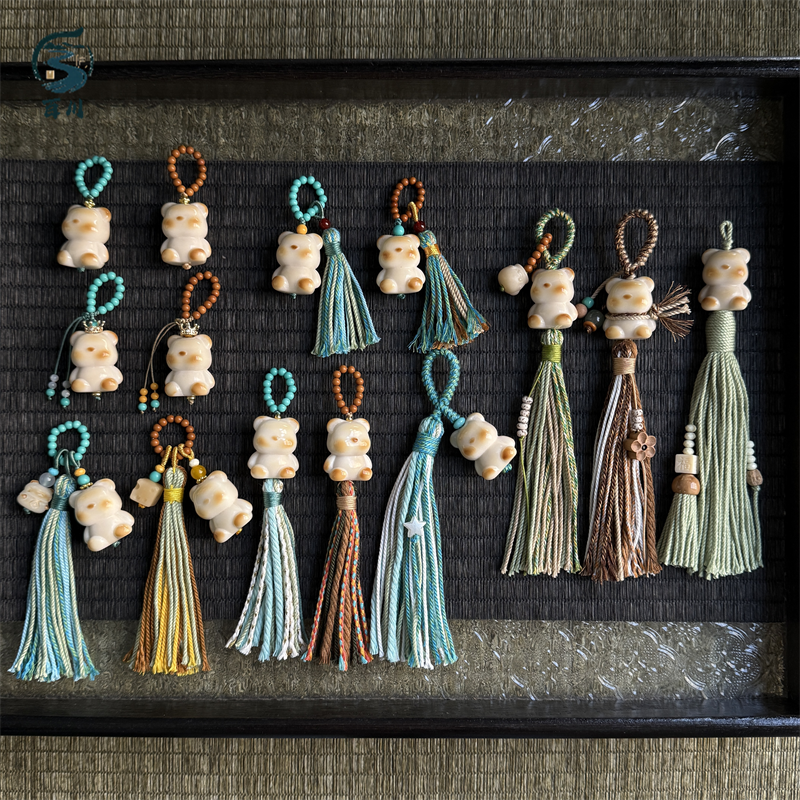 象牙果碳烤小熊diy手工编织挂件小提溜流苏文玩串珠配饰品隔珠,饰品/流行首饰/时尚饰品新,其他DIY饰品配件,淘宝优惠券,粉丝福利购,淘宝优惠卷