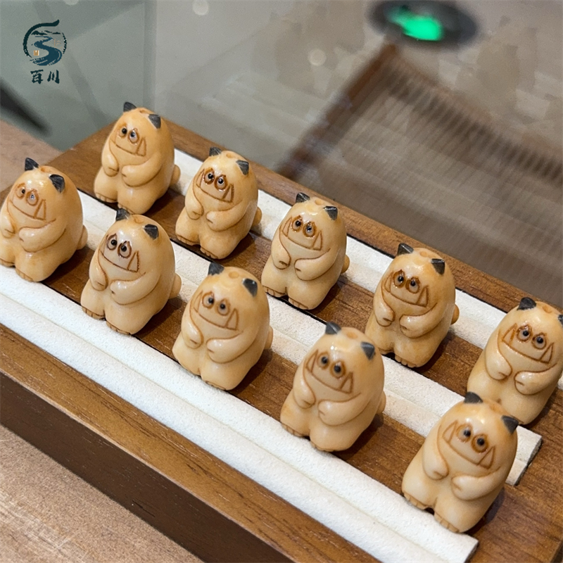 象牙果根付社恐小怪兽DIY手绳