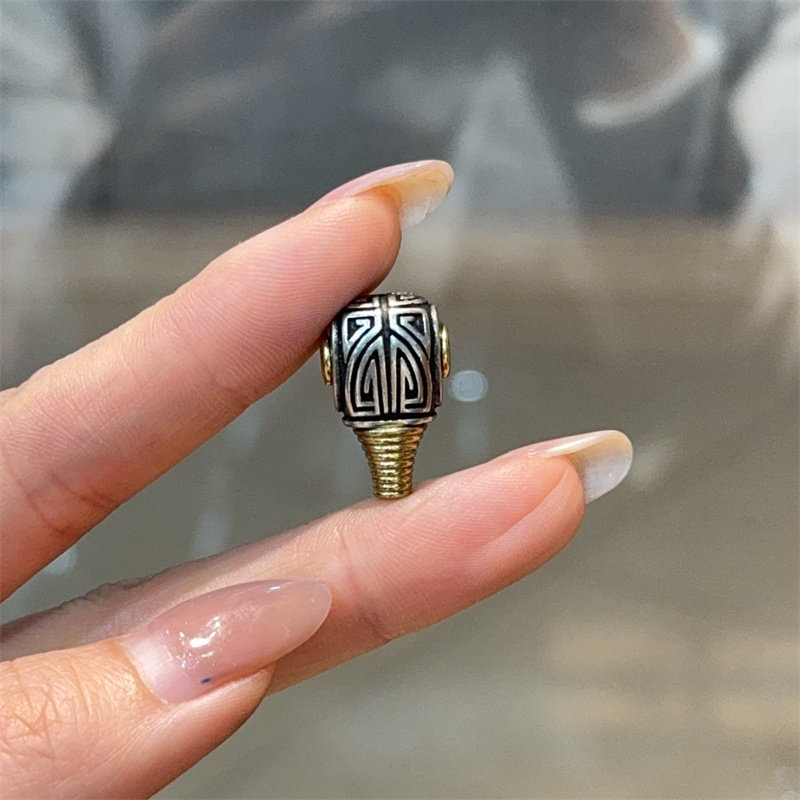 纯铜回纹三通diy配件手工编织手绳项链文玩佛珠时尚配饰品隔珠