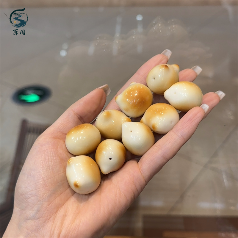 炭烤天然象牙果猫头DIY手绳项链