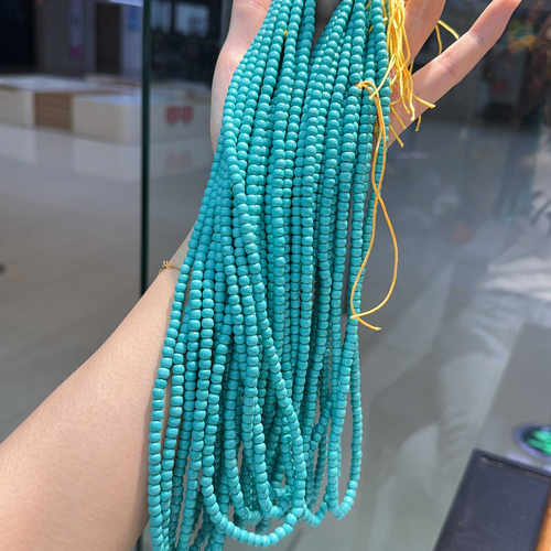 原矿高瓷蓝天然绿松石散珠
