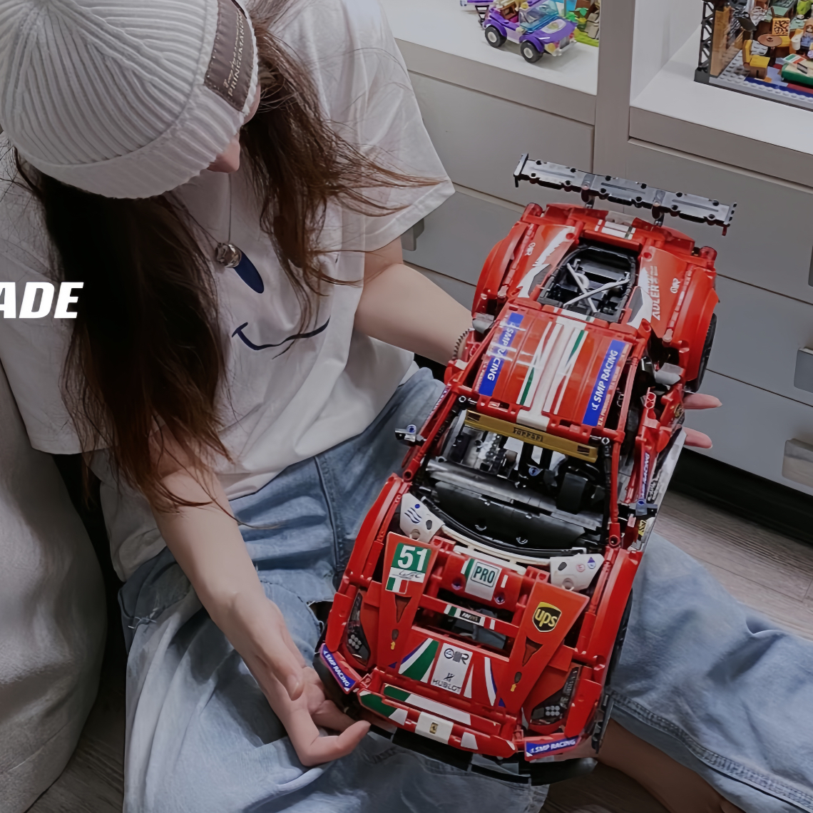 拉法利488跑车积木机械组拼装模型男孩女生玩具适用乐高品质礼物