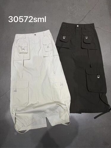 批发LIAN里安2026年时尚洋气休闲百搭显瘦多口袋工装半身长裙女