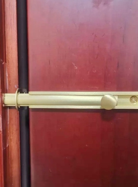 90度反锁黑色门栓直角谷仓门锁门闩锁卧室隐形门门扣插销纯铜