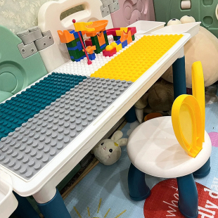 早教游戏玩具1一3岁 多功能积木桌儿童大颗粒宝宝益智拼装 特大