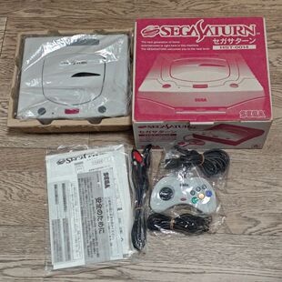 超美品 世嘉日版原装主机 游戏机 SS 土星 白色 对号未拆修未破解