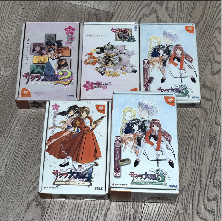 超美品世嘉DC主机用 正版游戏 樱花大战 1.2.3.4 豪华限定版 全套
