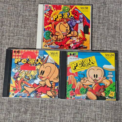 PCE主机适用 原装正版游戏卡带 PC 原人 1+2+3 打包