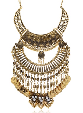 廷复古钱币项链女士毛衣链配饰