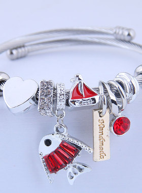 多元素欧美风金属吊坠配饰手镯