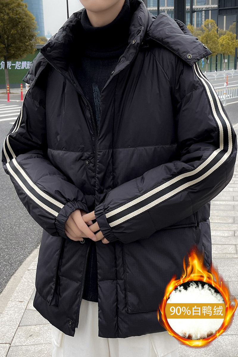 羽绒服男港风工装带帽羽绒外套加厚保暖YR7326-P330-控498,男装羽绒服,星座810(原QT5070)