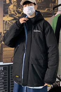 海报景 港风棉袄男士连帽工装多口袋棉衣冬装棉服SY03图片