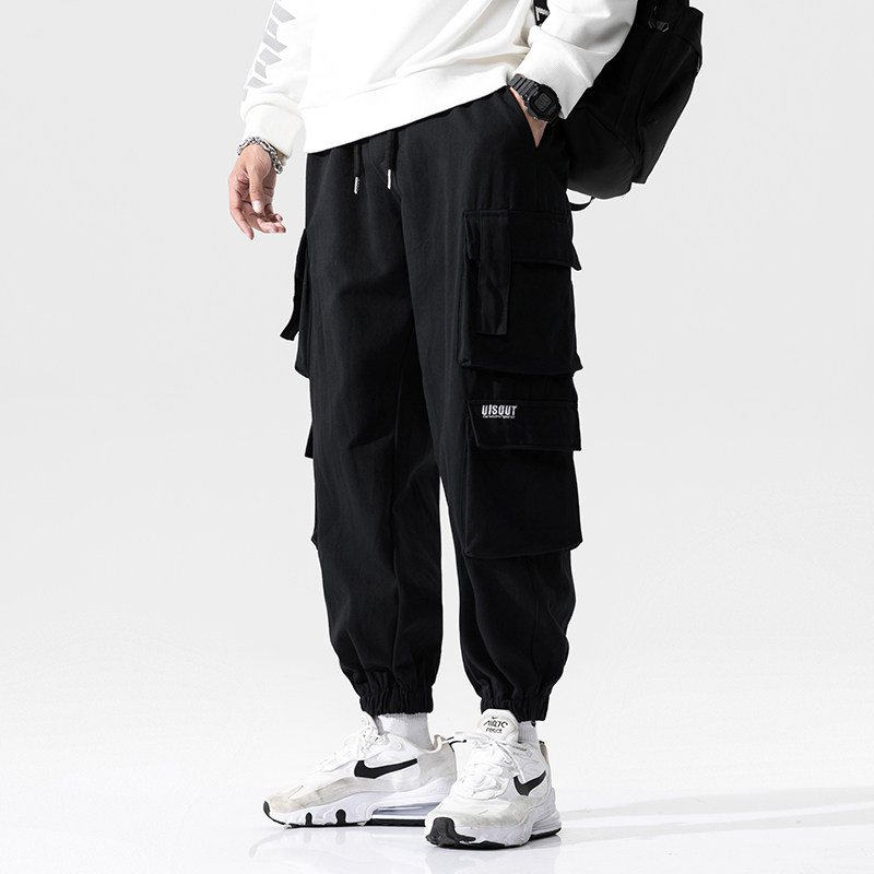 2021秋新款多口袋刺绣工装裤男休闲大码九分束脚裤K56-P60控78,男装休闲裤,星座810(原QT5070)