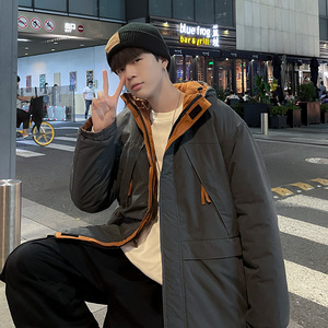 2021冬季工装棉衣男宽松加厚连帽拼色棉服外套  SY03图片
