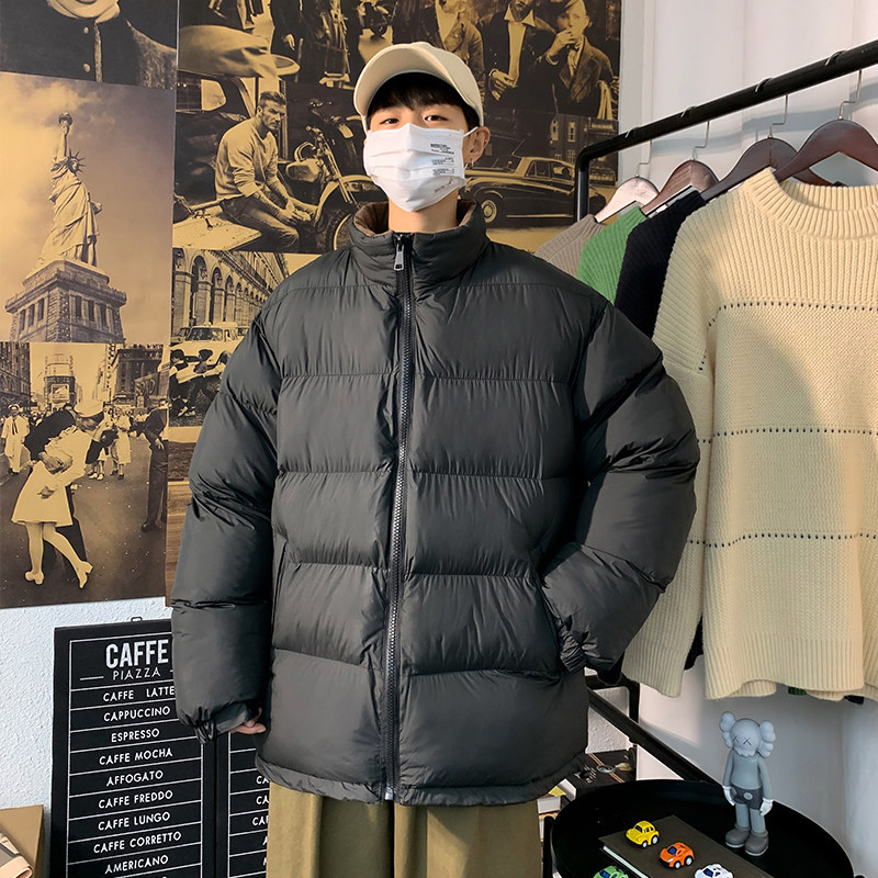 2021港风加厚短款棉衣男宽松大码棉服百搭纯色面包服MY6001图片