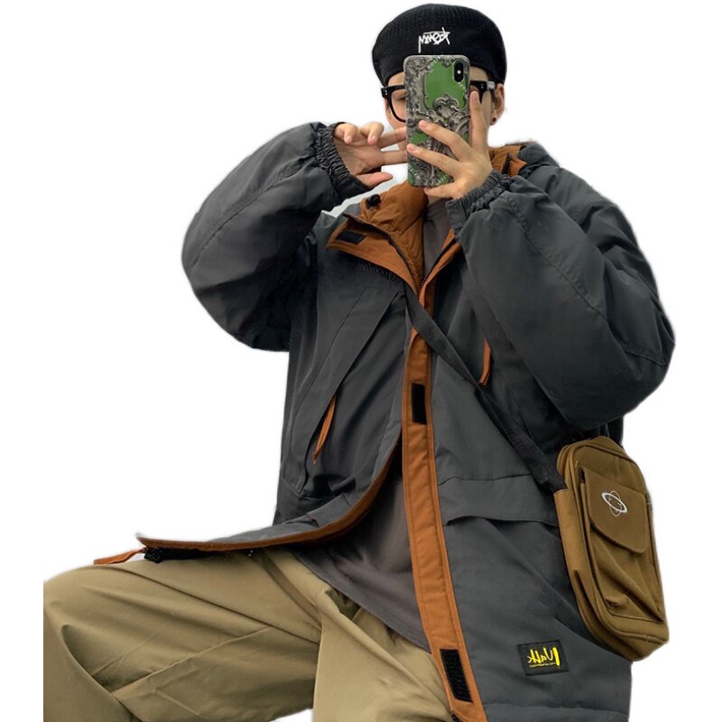 港风棉衣男加厚连帽撞色工装棉服外套SY03-P120控158,男装棉衣,星座810(原QT5070)