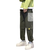 2021春季新款工装裤港风多口袋刺绣抽绳男9分裤子K57-P55控78，男装休闲裤，星座810(原QT5070)