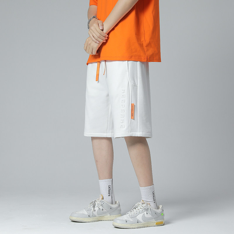 2022夏季简约休闲裤潮男个性压花短裤五分裤卫裤D,男装休闲裤,星座810(原QT5070)