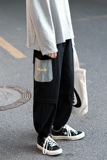 港风2021秋季工装裤男休闲裤哈伦裤长裤子拼色直筒裤K57-P55控78，男装休闲裤，星座810(原QT5070)