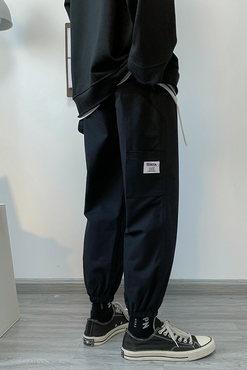 2021春新款港风百搭束脚工装裤休闲宽松九分裤子K24-P55控78,男装休闲裤,星座810(原QT5070)