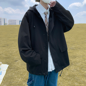 2024春港风外套男连帽上衣潮流cityboy夹克冲锋衣J5006-P85控108图片