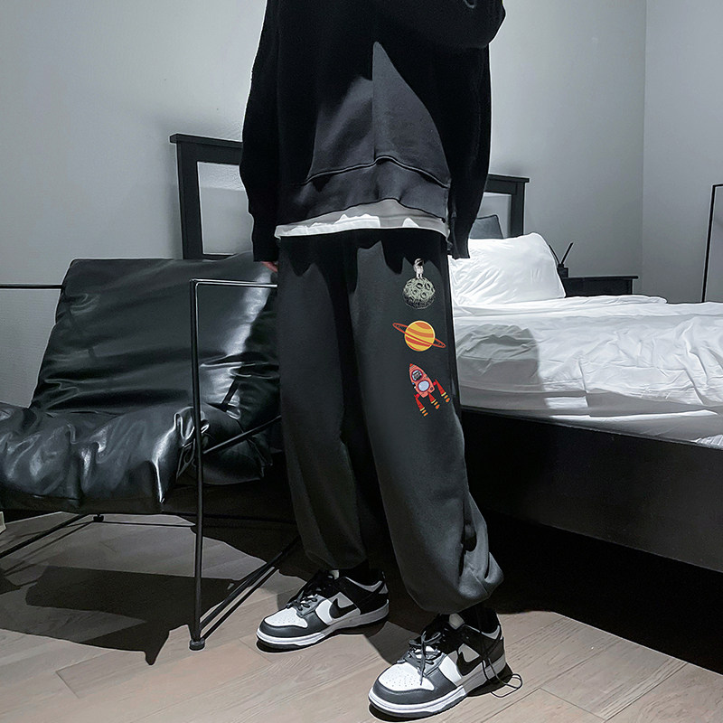 2021港风秋季简约休闲卫裤男潮流束脚裤，男装休闲裤，星座810(原QT5070)