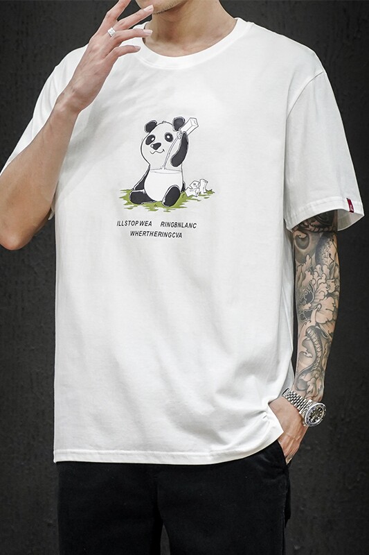 2021夏季短袖T恤男熊猫印花圆领半袖T2006,男装T恤,星座810(原QT5070)