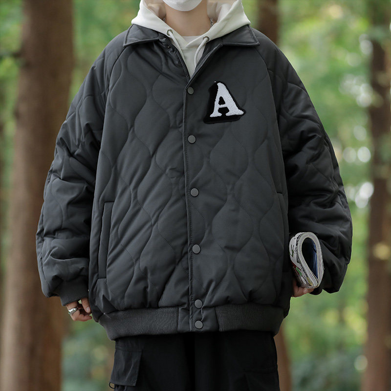 菱形格子棉衣男冬季胖子大码加厚夹棉外套翻领棒球服潮牌晋江棉服,男装棉衣,星座810(原QT5070)