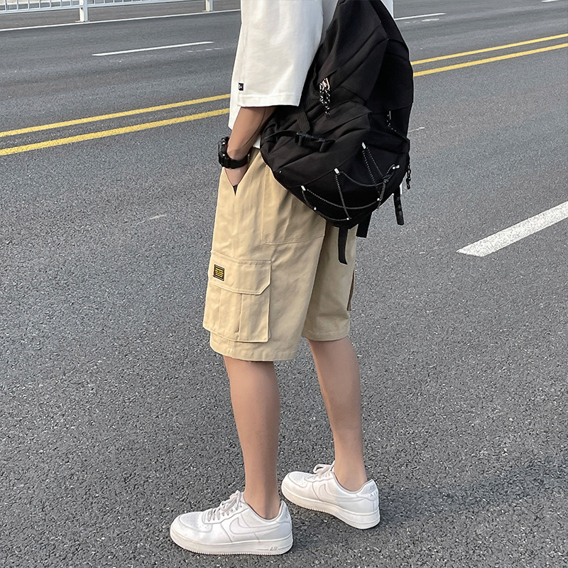 2021港风宽松工装短裤男休闲时尚潮流五分裤大裤衩D图片
