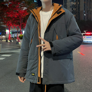 2021冬季工装棉衣男宽松加厚连帽拼色棉服外套  SY03图片
