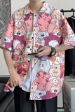 2022港风夏季短袖花衬衫潮男宽松休闲衬衣CS3502，男装衬衫，星座810(原QT5070)