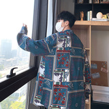 2021港风百搭民族风花衬衫男休闲宽松长袖衬衣潮流CS3008，男装衬衫，星座810(原QT5070)