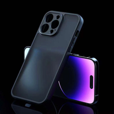 适用于iPhone 15 Pro Max纯色肤感磨砂黑手机壳苹果14pro透明13promax防尘网12保护套11男女小众