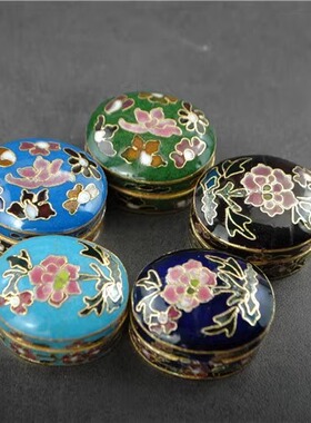正宗景泰蓝掐丝珐琅库存老货磨光小盒子工艺品摆件