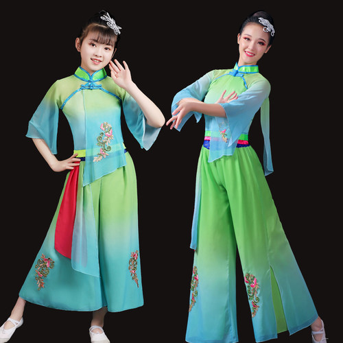 新款儿童秧歌服演出服茉莉花开