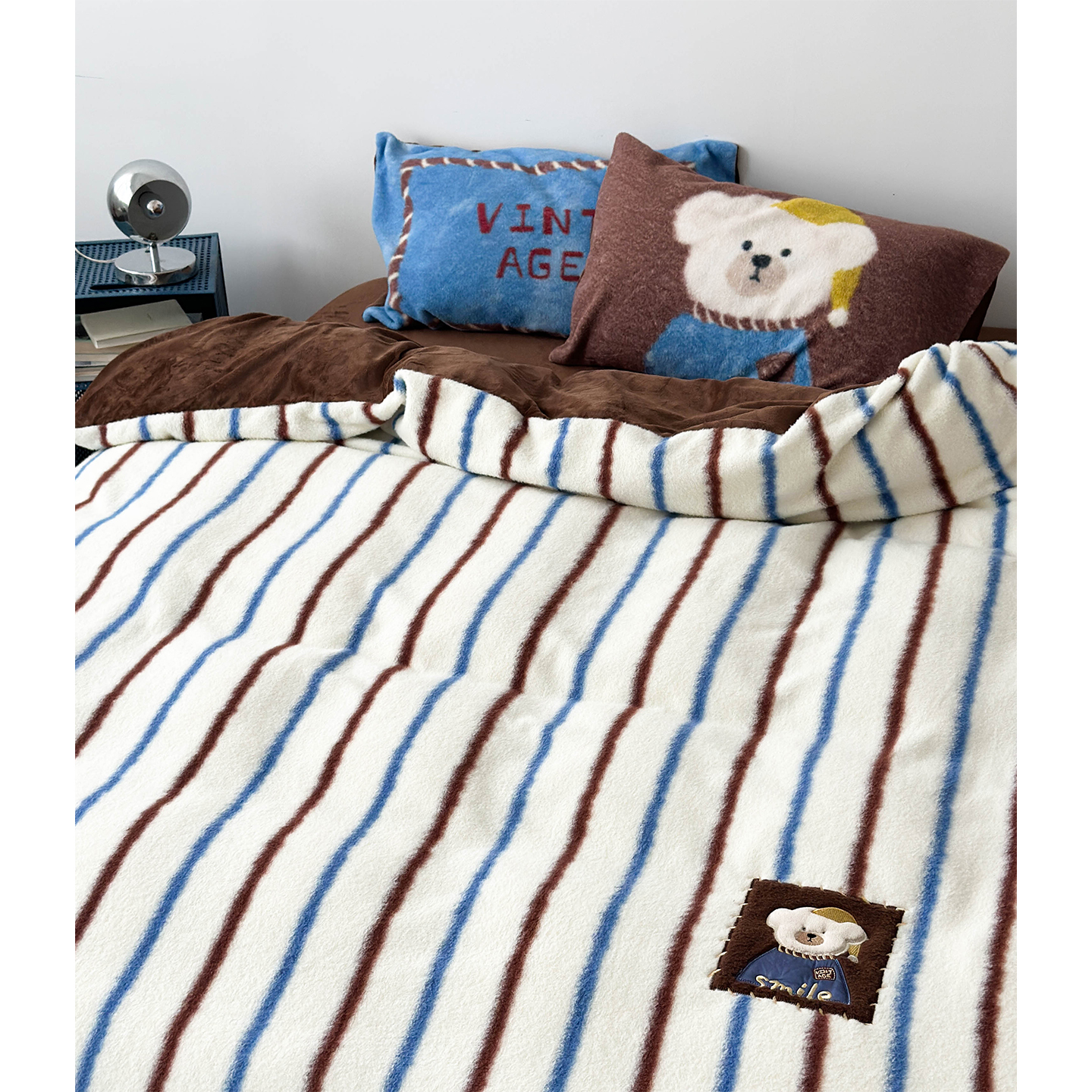 韩式卡通保暖牛奶绒四件套