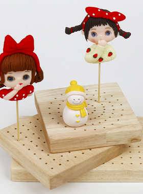 超轻粘土软陶木质插板铁丝diy面塑刀风干晾干台晾晒台橡木木底座