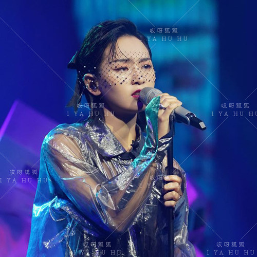 欧美周笔畅同款面纱头饰黑钻珍珠