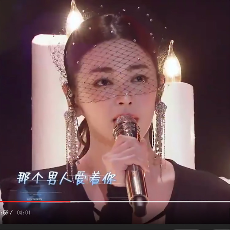 张雨绮同款发箍钻石渔网欧美英伦图片
