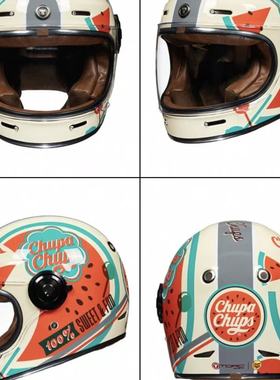 TORC摩托车复古头盔全盔机车西瓜草莓珍宝联名棒棒糖男女