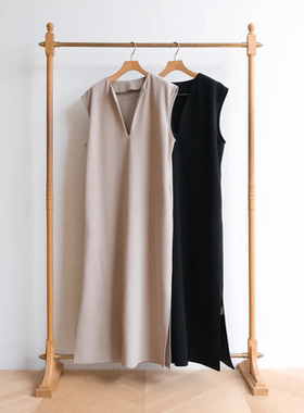 日单sear*om 原单2024秋季新款薄款设计感无袖胸前开叉外穿连衣裙