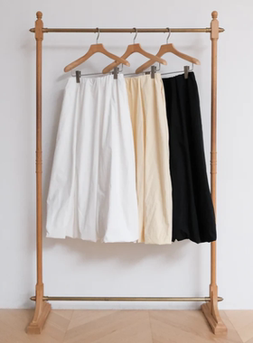 日单sear*om 原单2024秋季新款薄款设计感纯色休闲百搭气球裙半裙