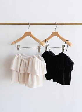 日单sear*om 原单早春薄款甜美可爱多层拼接叠穿外穿丝绒吊带背心