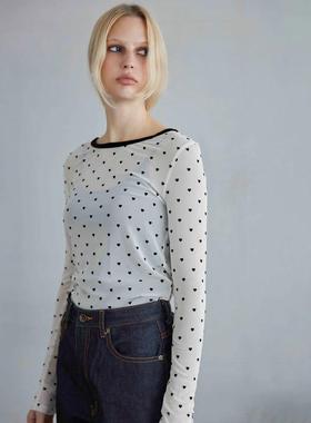 日单sear*om 原单2024早秋新款设计感薄款网纱简约大方百搭上衣女