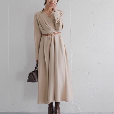 立领高级感宽松气质百搭连衣裙女