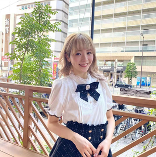 衬衫 口蕾丝边珍珠领短袖 女 lizlisa原单甜美可爱蝴蝶结袖 2022春夏